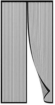 Maggente per porte, tenda di rete, chiusura magnetica sopra e sotto con chiusura automatica, mantiene aria fresca all'interno (90 x 210 cm) - nero