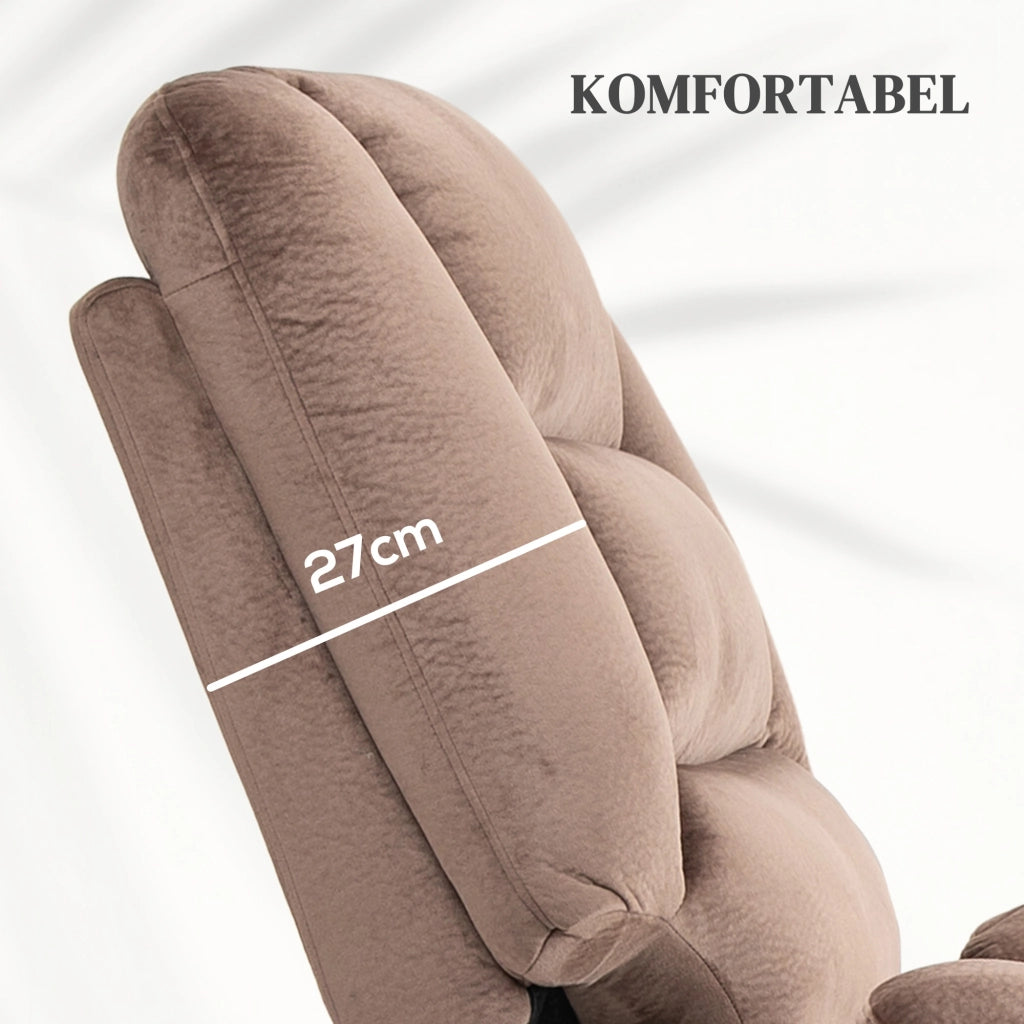 Poltrona Massaggiante Elettrica Reclinabile ¨C Zephmum ¨C Marrone 90x93x110cm
