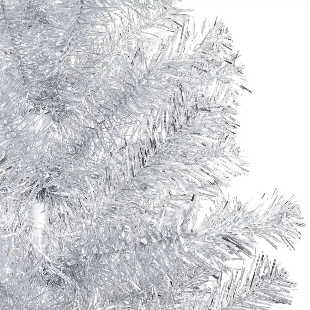 Albero di Natale Preilluminato con Palline Argento 120 cm PET 3077694