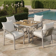 Sedia Esterna - 4 Posti - Struttura in Acciaio - Cappuccio Kaki Beige - Per Esterni