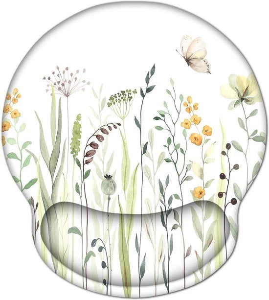 Matrice di tastiera ergonomico con supporto per polso e supporto per mano - Tastiera da scrivere con disegno di fiori