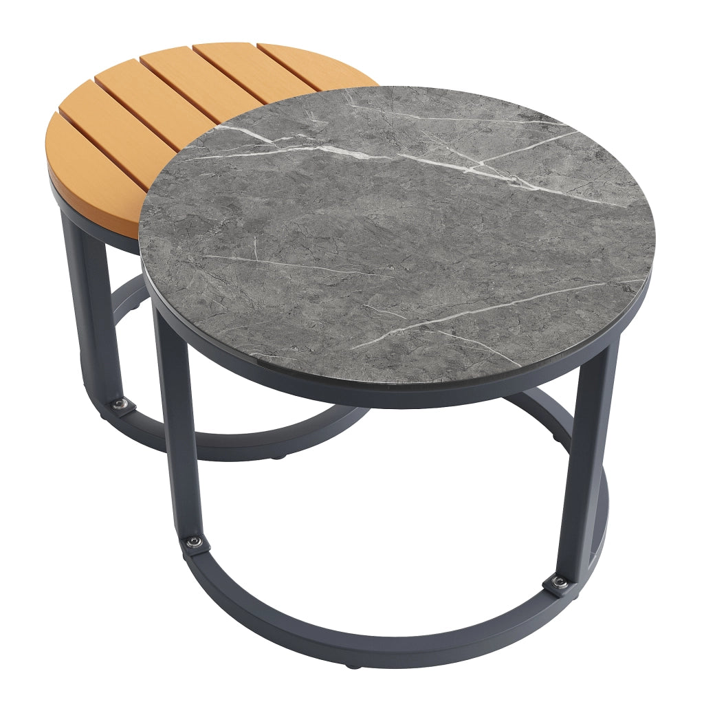 Set da giardino modulare - Zephmum- Per 5-6 persone, cuscini rimovibili, gambe regolabili, grigio