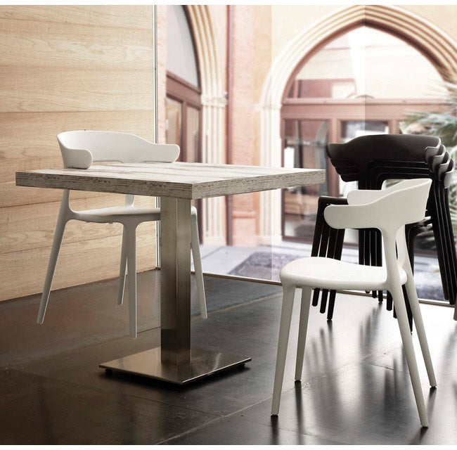 Set 4 Sedie Impilabili 50x75,5x52 cm in Polipropilene New America Tortora