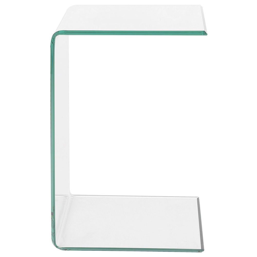 Tavolino laterale in vetro trasparente 40 x 40 cm a sbalzo in stile minimalista soggiorno cucina