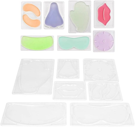 Kit di maschere per il viso 7 forme - maschera labbra - maschera occhi - maschere per naso - maschere riutilizzabili - accessori comodi - forme di maschere
