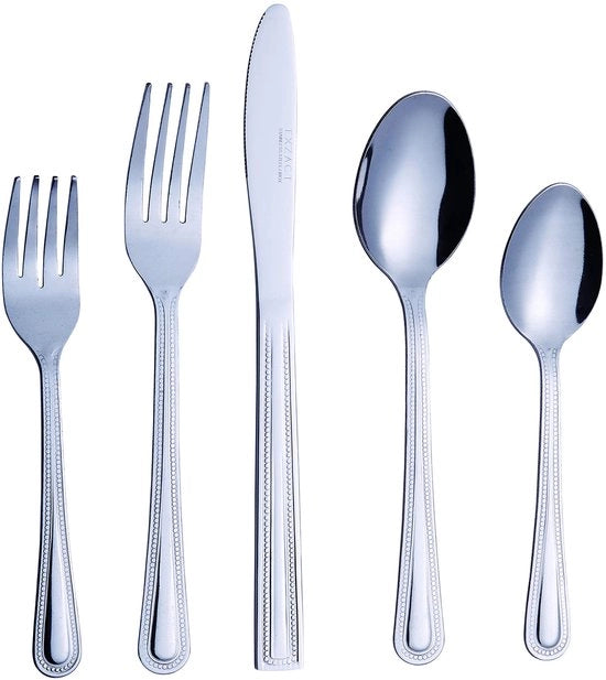 Set da cucina da 20 pezzi in acciaio inossidabile, forchette da dessert x 4, forchette da tavola x 4, forchette da insalata x 4, cucchiai da tavola x 4, cucchiai da tè x 4 - per uso quotidiano, robusto e duraturo (WF806-20)