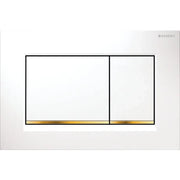 PLACCA DI COPERTURA 2 TASTI SIGMA 30 GEBERIT Bianco bordo inf. Oro