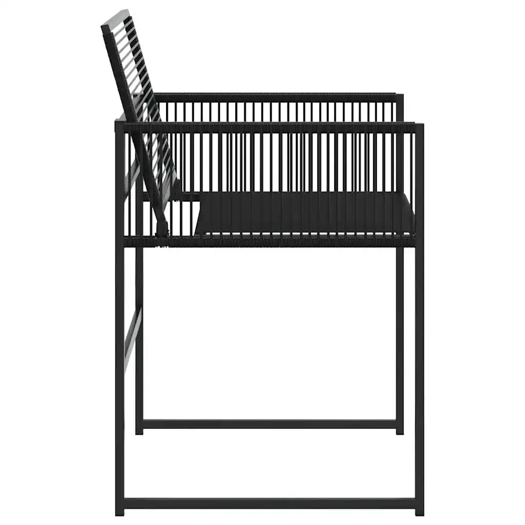 Sedie da Giardino 4 pz | Sedie da Esterno Nere in Polyrattan