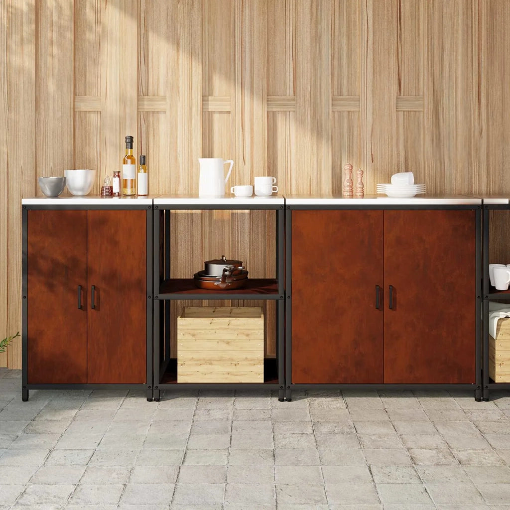 Set di Stoccaggio per Cucina con lo scaffale 3 pcs Ruggine 3392707