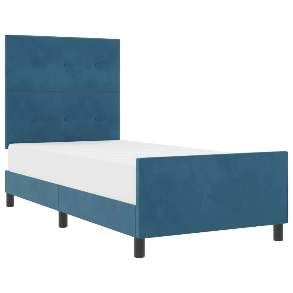 Letto a molle con testiera Blu Scuro 90 x 190 cm Velluto 3344913