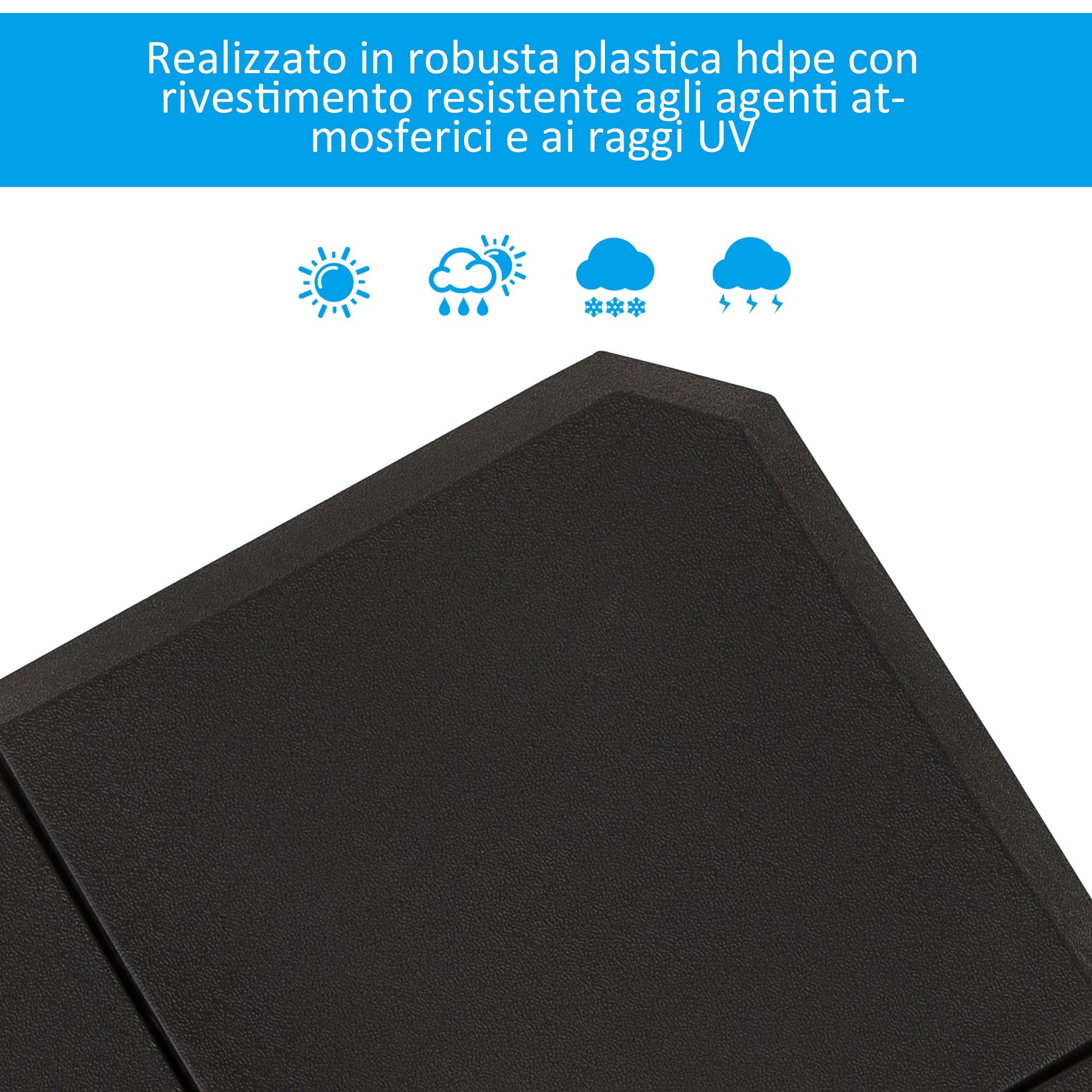 Base per Ombrellone 4 Pezzi Riempibili per Basi a Croce da 100x100 cm Nero