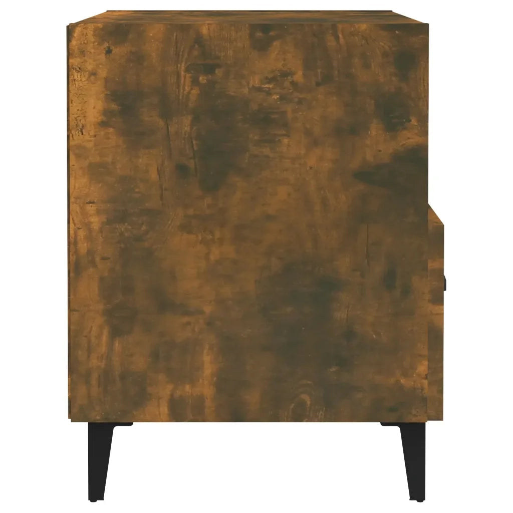 Comodini 2 pz Rovere Fumo in Legno Multistrato 817304