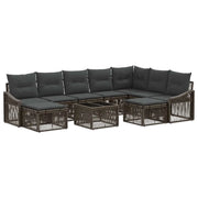 Set Divano da Giardino 10 pcs Grigio polyrattan 3436196