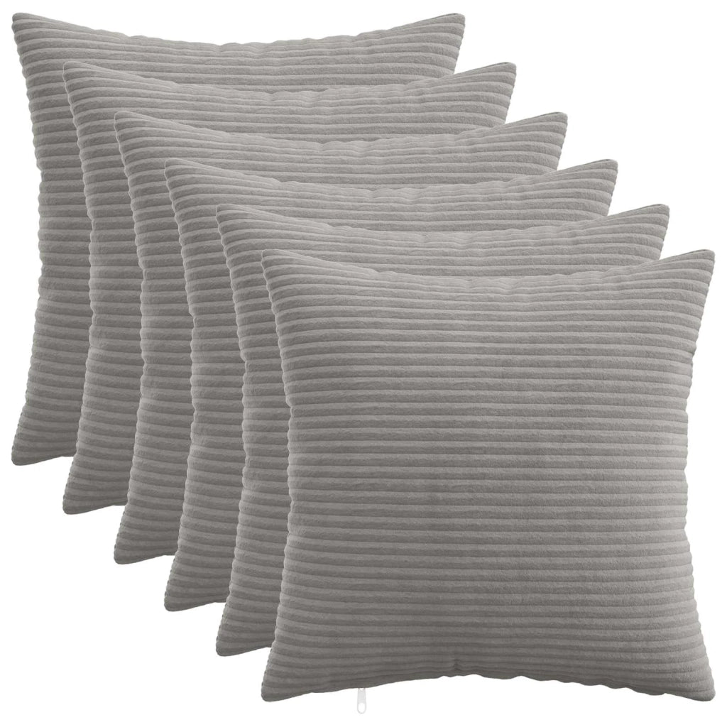 Federa 6 pcs HEERLEN Grigio Chiaro 40 x 40 cm corduroy 908444