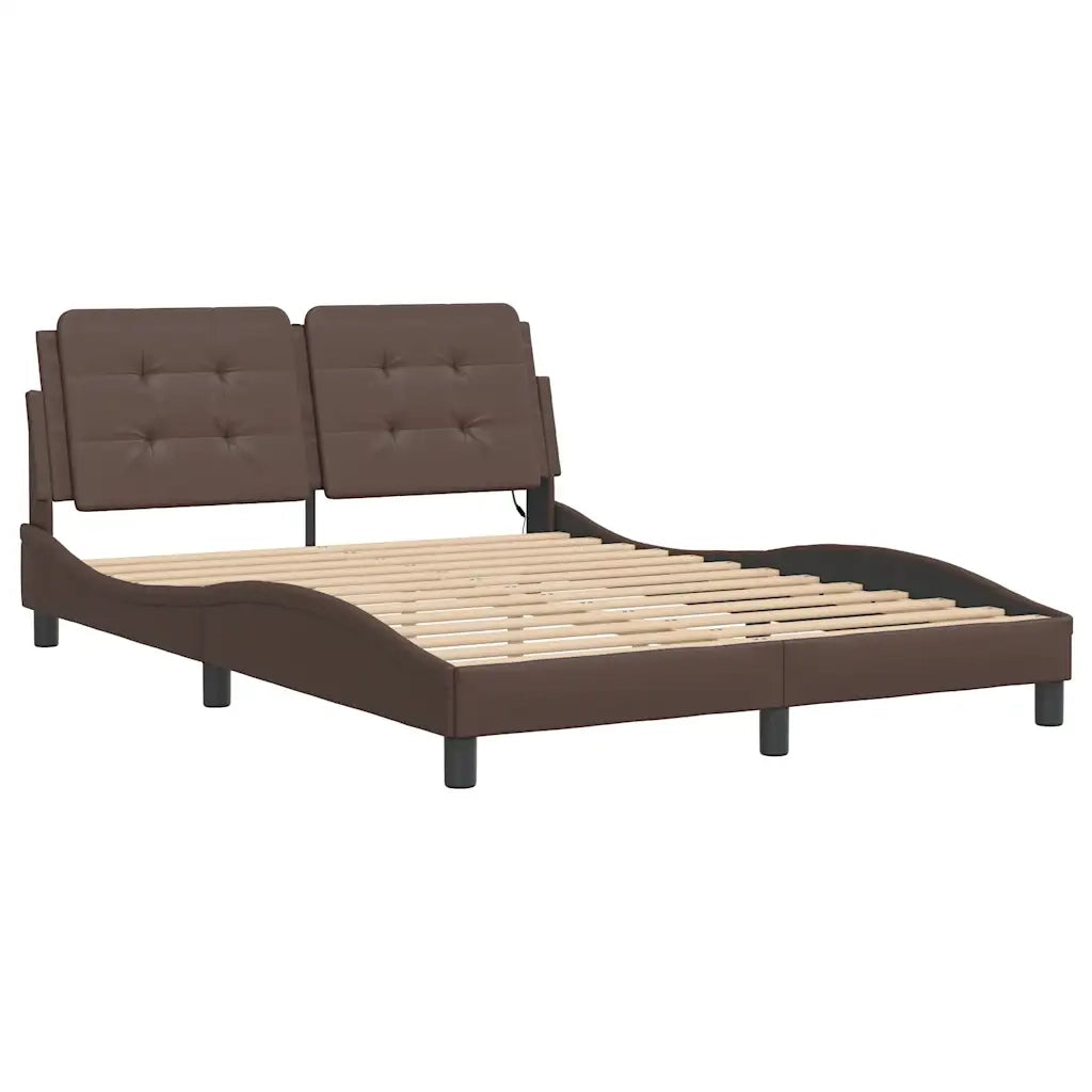 Giroletto con LED senza Materasso-Struttura Letto Zadar Marrone 120x200 cm