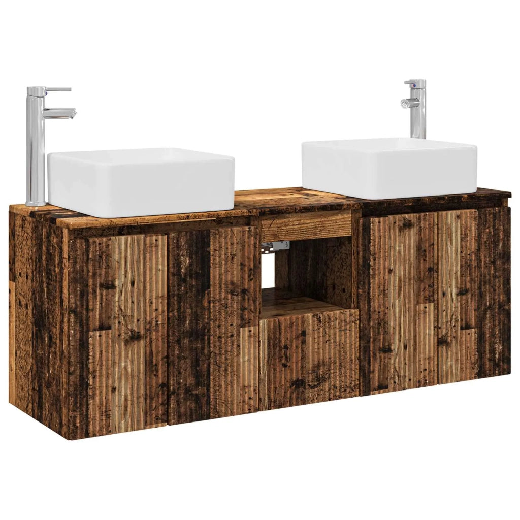 Set di Armadi da Bagno 3 pz Legno antico 49,5 x 41 x 63 cm 3405645