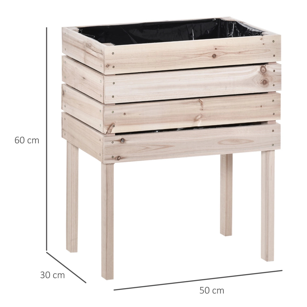 Vasi da Giardino con Supporto ¨C zephmum ¨C Legno di Pino Naturale 50x30x60 cm