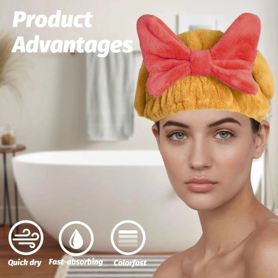 Asciugamano per capelli super assorbente - microfibra - asciugamano per capelli spesso - asciugamano per capelli con cintura elastica - asciugamano per capelli morbido a forma di conchiglia - adatto per donne - turbante per capelli