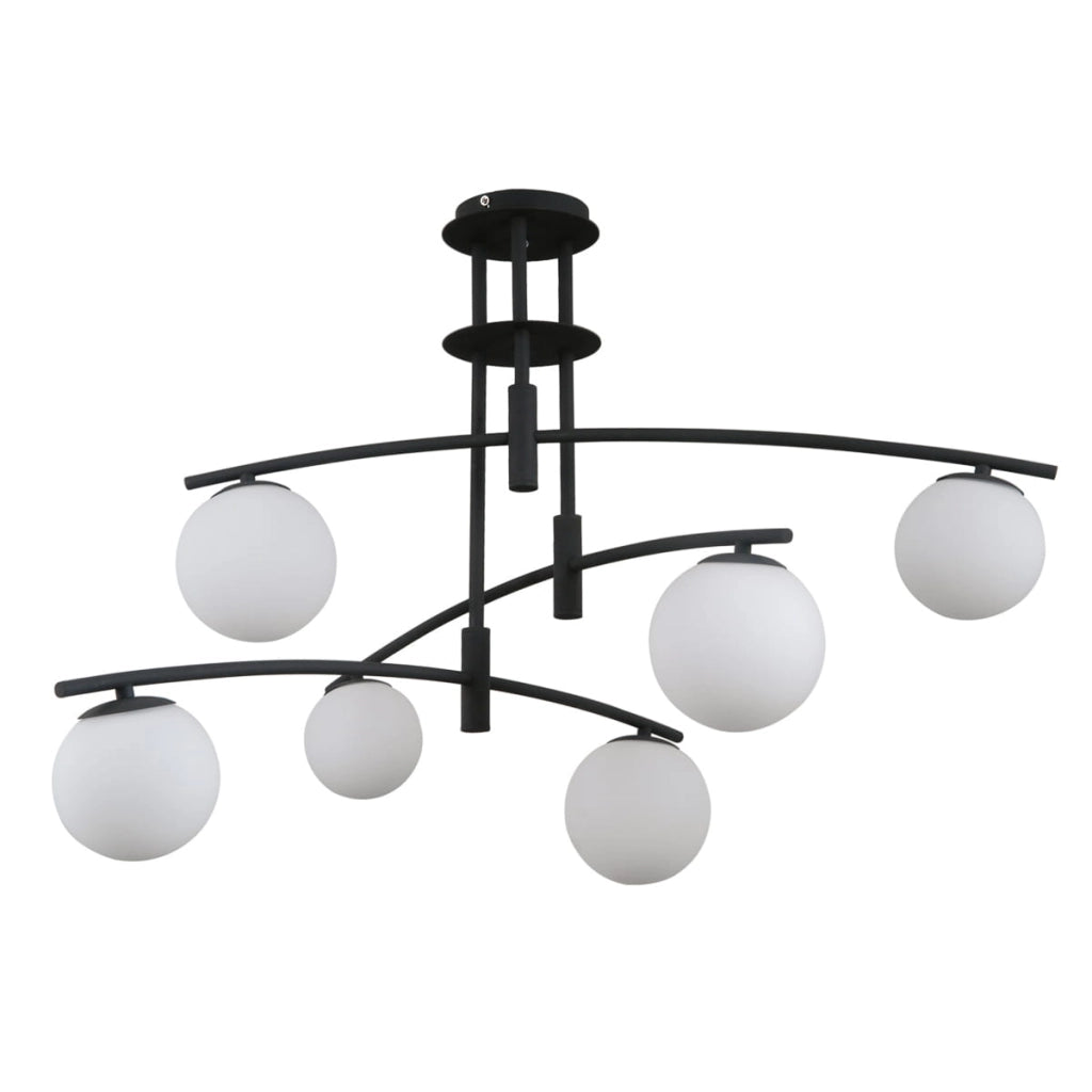 Lampadario Italux Senai moderno nero 6xG9 vetro metallo