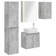 Set di Armadi da Bagno 5 pcs Grigio Cemento 53 x 15,5 x 70 cm 3407330