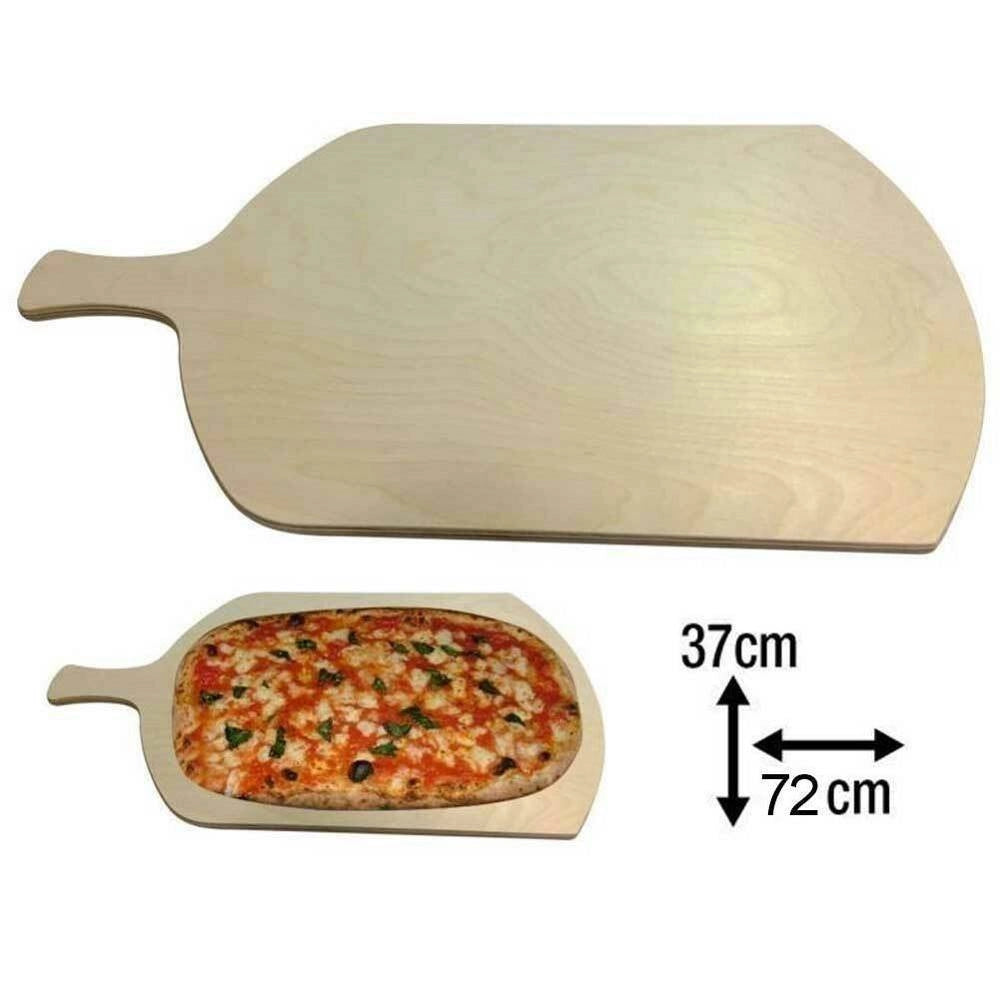 Trade Shop - Tagliere Per Pizza A Metro Teglia Vassoio Legno Rettangolare Con Manico 72x37cm -