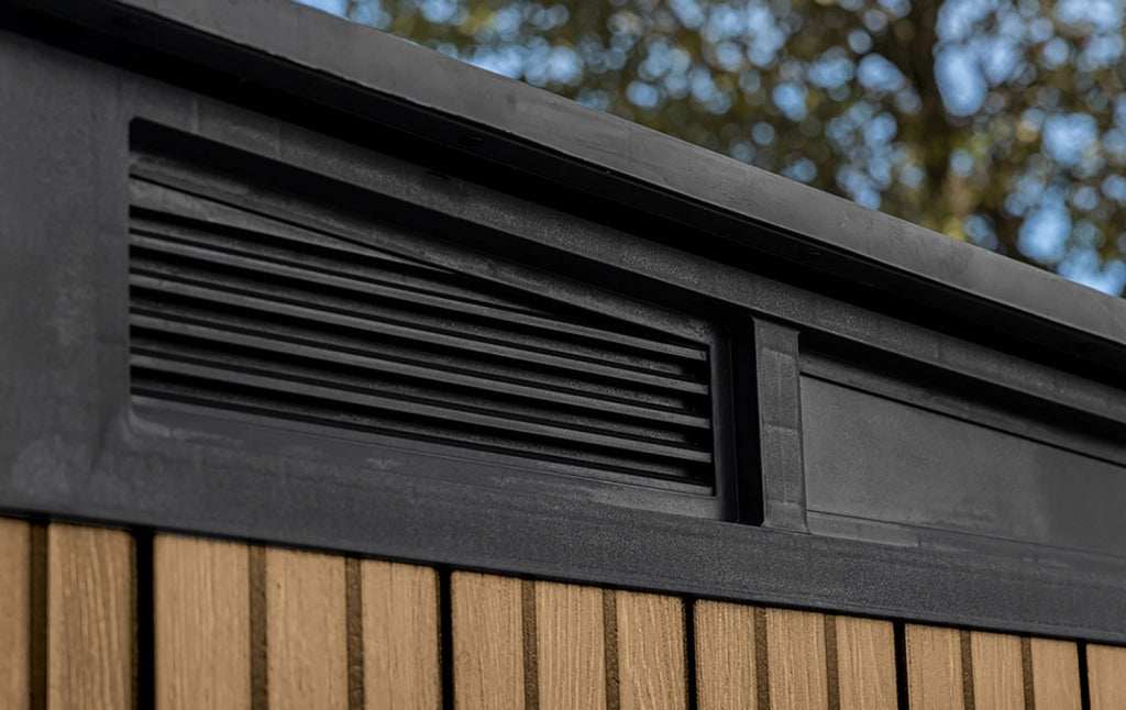 Casetta Box da Giardino 340x218x226 cm Keter Signature Venetian Pent 11x7 Effetto Legno Marrone e Antracite