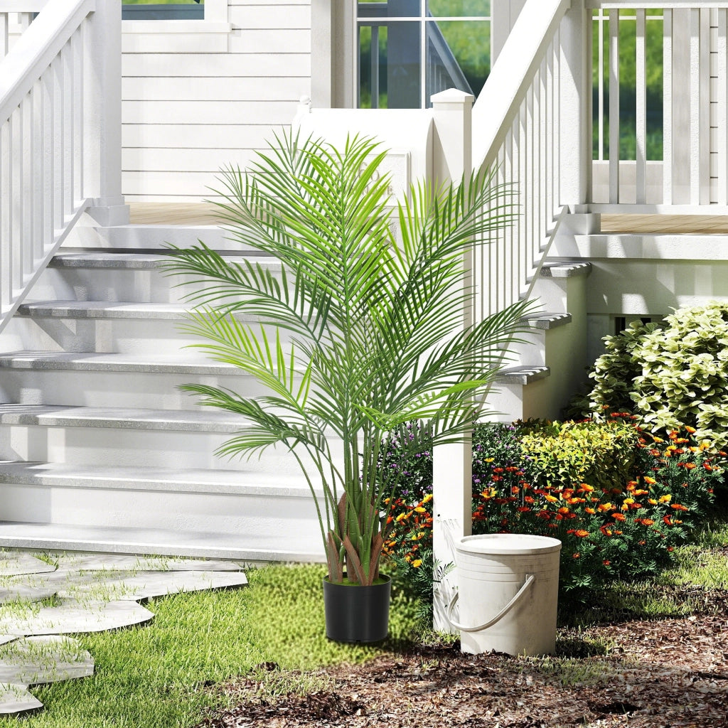 Palma artificiale grande 120cm pianta finta in vaso ¨C zephmum ¨C verde plastica