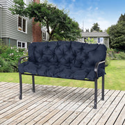 Cuscino da panca 150 x 98 x 8 cm con 6 lacci, imbottitura in schiuma, rivestimento in poliestere, blu
