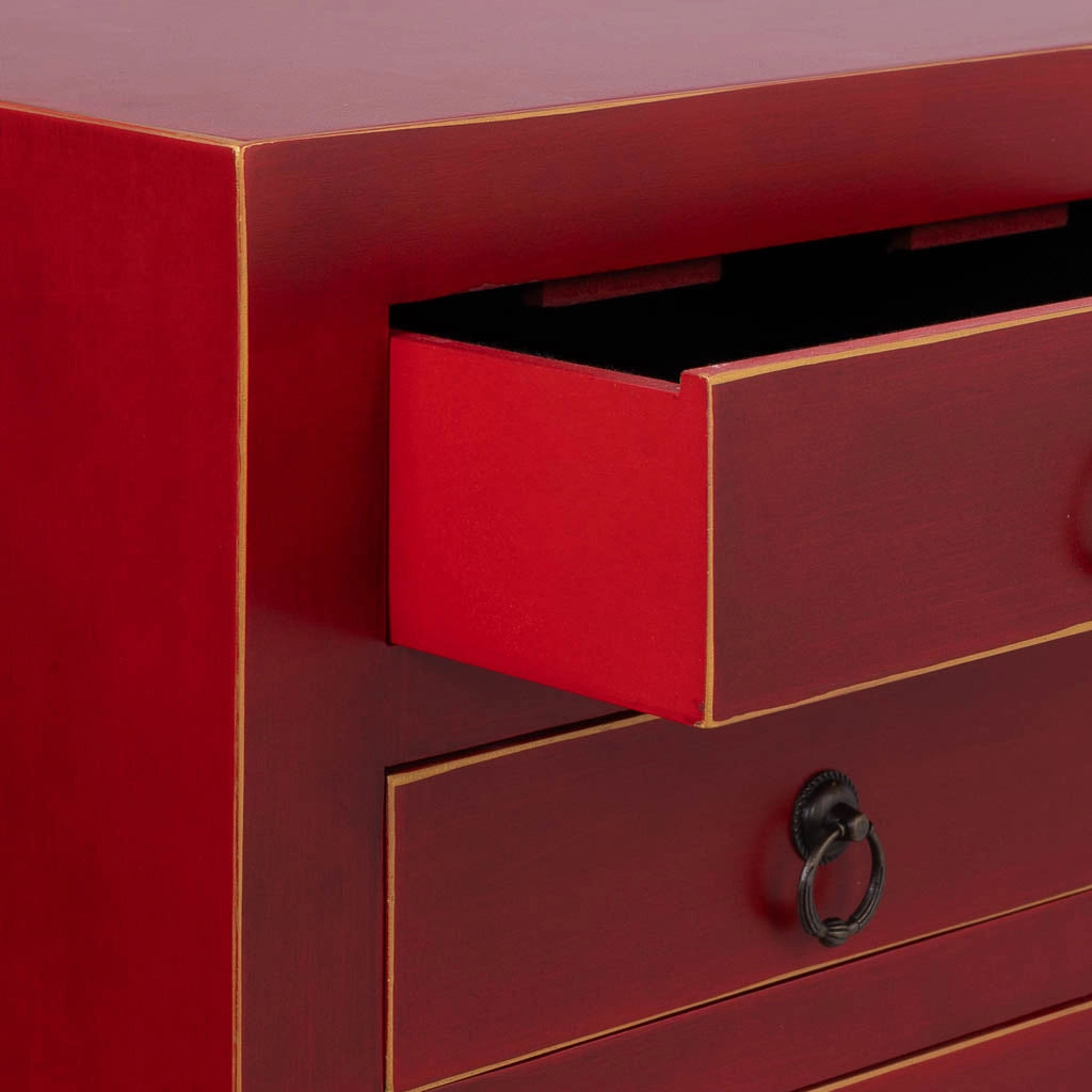Mobile da ingresso in legno con 6 cassetti 63x26x82h cm