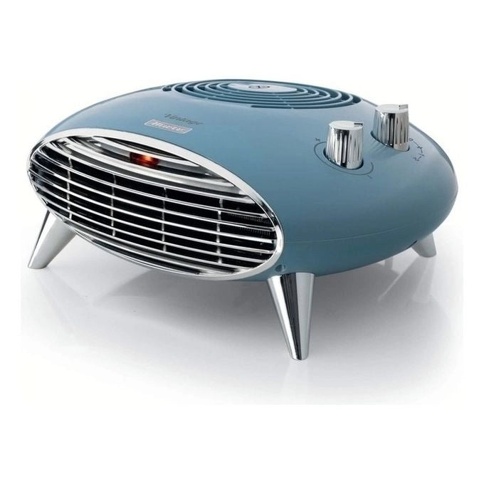 Ariete 8211 Termoventilatore da tavolo, Stufetta elettrica, 2000W, Termostato, Silenzioso, Griglia e piedi cromati, Celeste