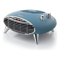 Ariete 8211 Termoventilatore da tavolo, Stufetta elettrica, 2000W, Termostato, Silenzioso, Griglia e piedi cromati, Celeste