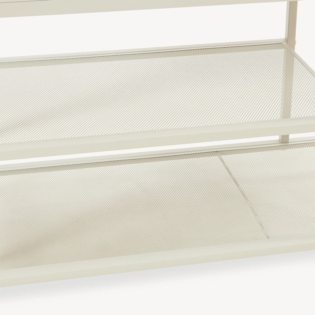 Stand Appendiabiti Napinerg con Specchio Panca e Scarpiera 185 x 98 x 34 cm - Avena Oatmeal [en.casa]