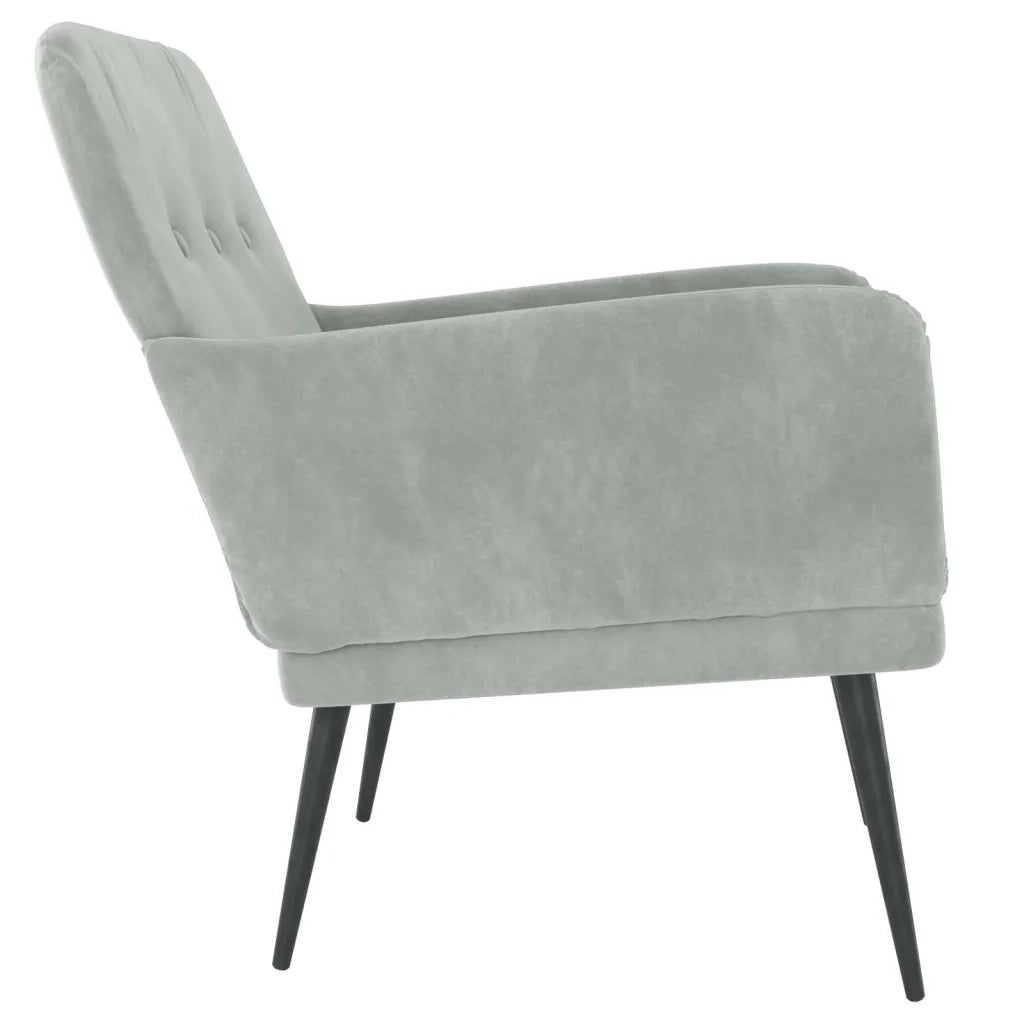 Poltrona Grigio Chiaro 62x79x79 cm Velluto cod mxl 13982