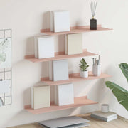 Mensola sospesa 4 pcs Rosa 60 x 18 x 2,5 cm Acciaio