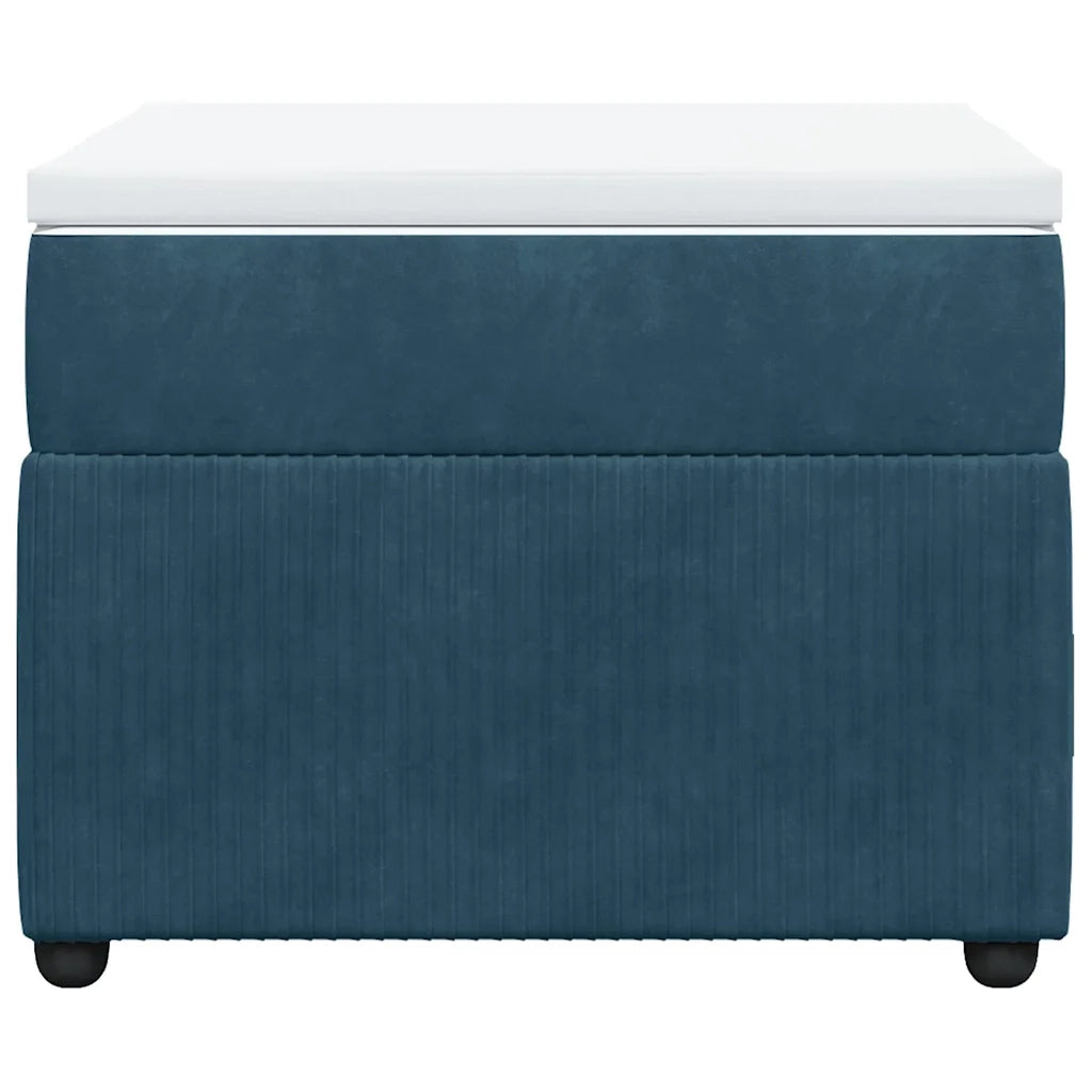 Giroletto a Molle con Materasso Blu Scuro 80x200 cm in Velluto 3285606
