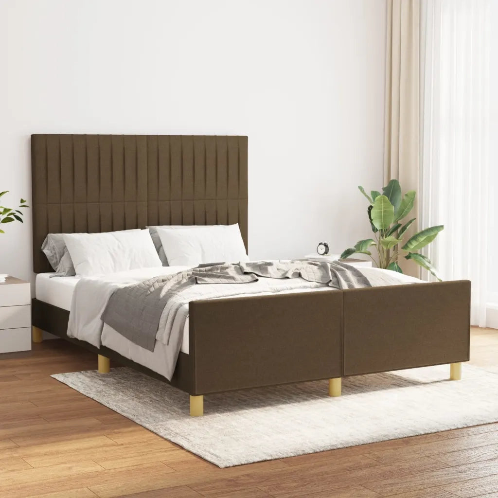 Giroletto senza Materasso-Struttura Letto Marrone Scuro 140x190 cm Tessuto 580054