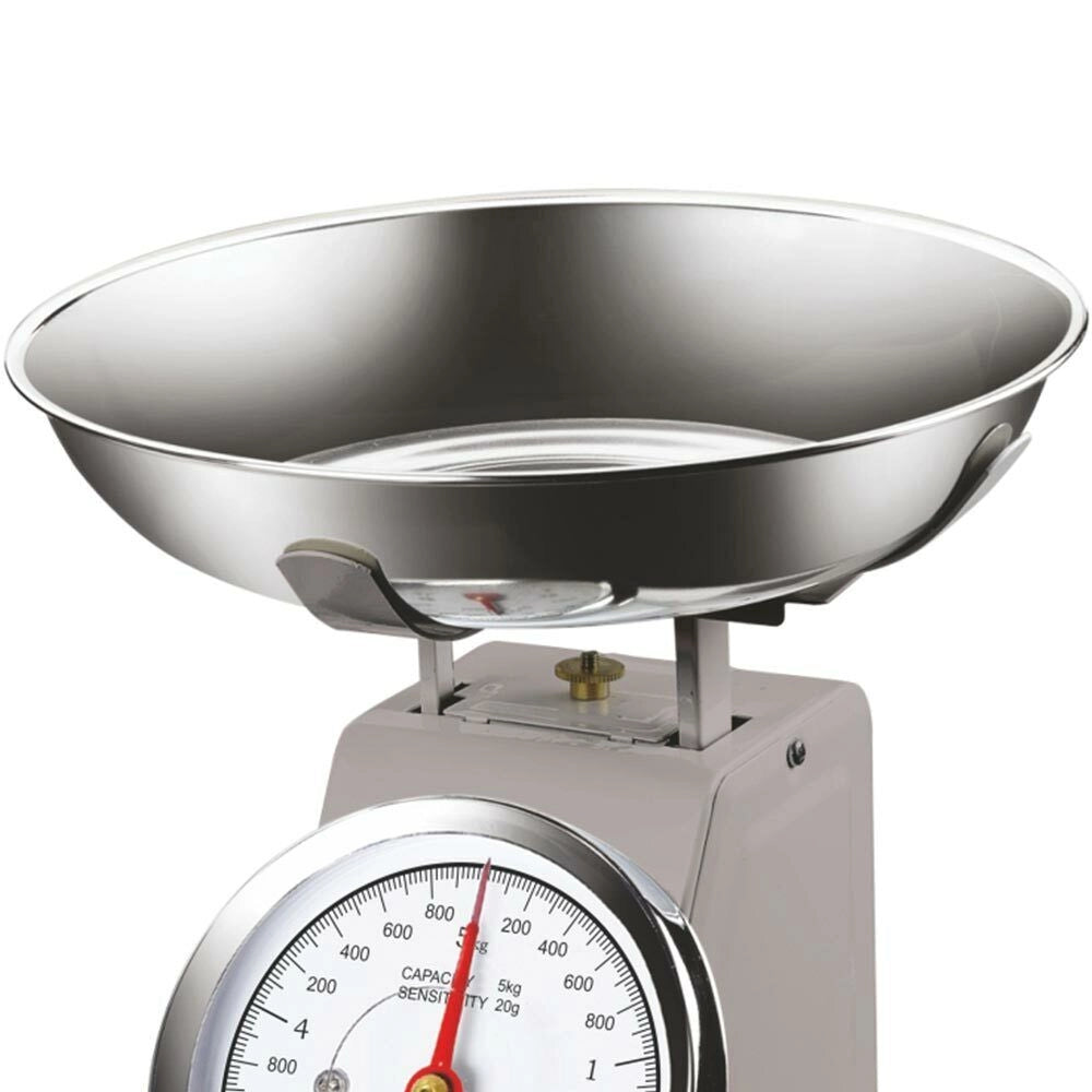 Bilancia Meccanica Analogica da Cucina in Metallo Atlas Vintage 5Kg Grigio