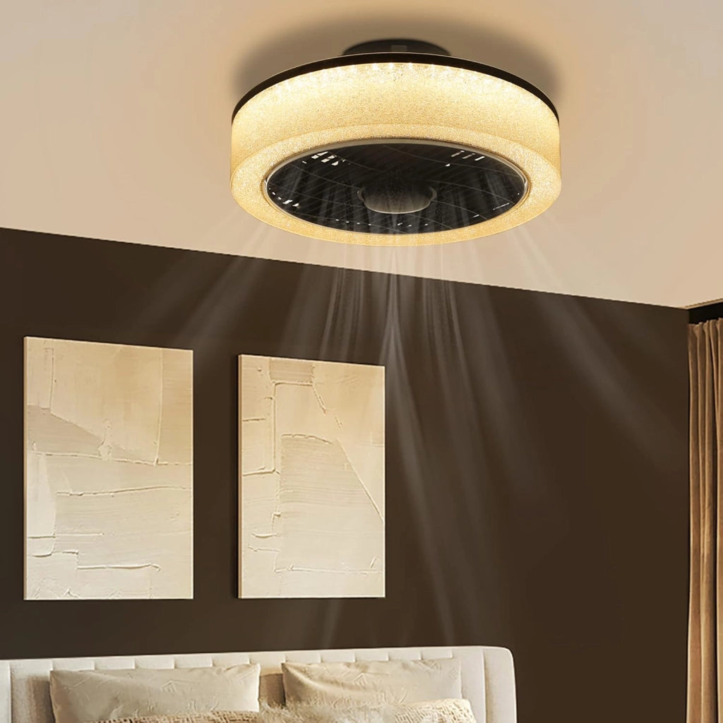 ZMH Ventilatore a Soffitto con Luce LED 40cm Moderno Telecomando Timer Dimmabile Silenzioso per Camera Soggiorno