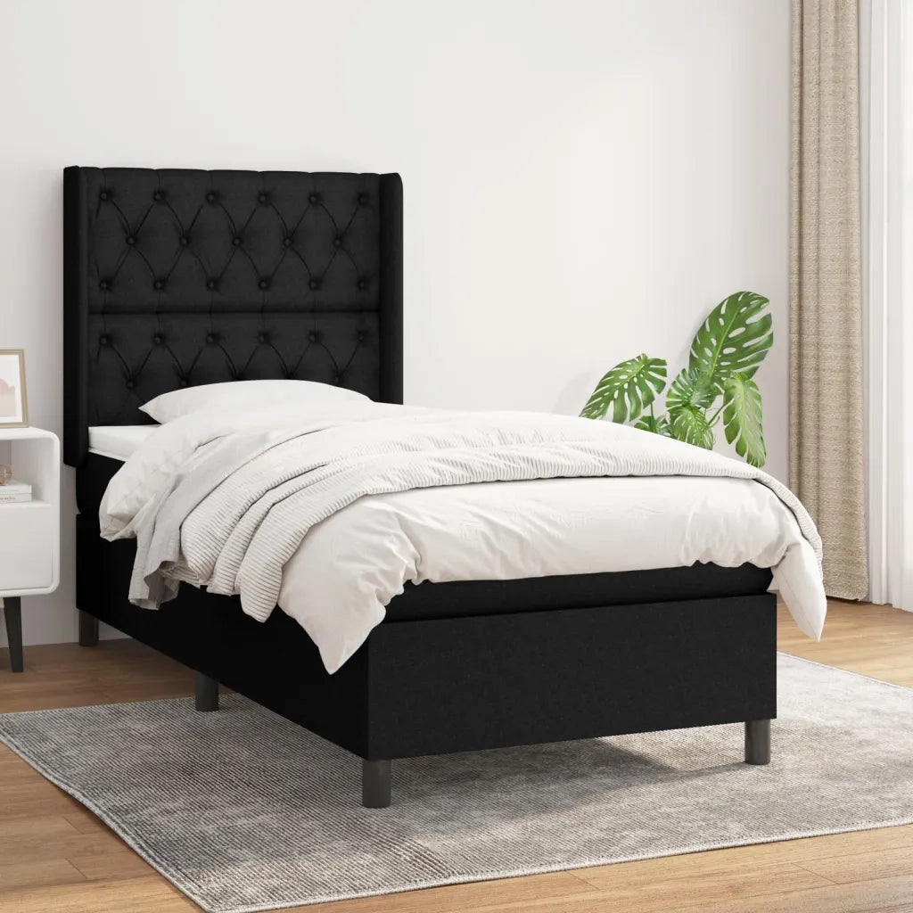 Giroletto a Molle con Materasso Nero 80x200 cm inTessuto 3131627
