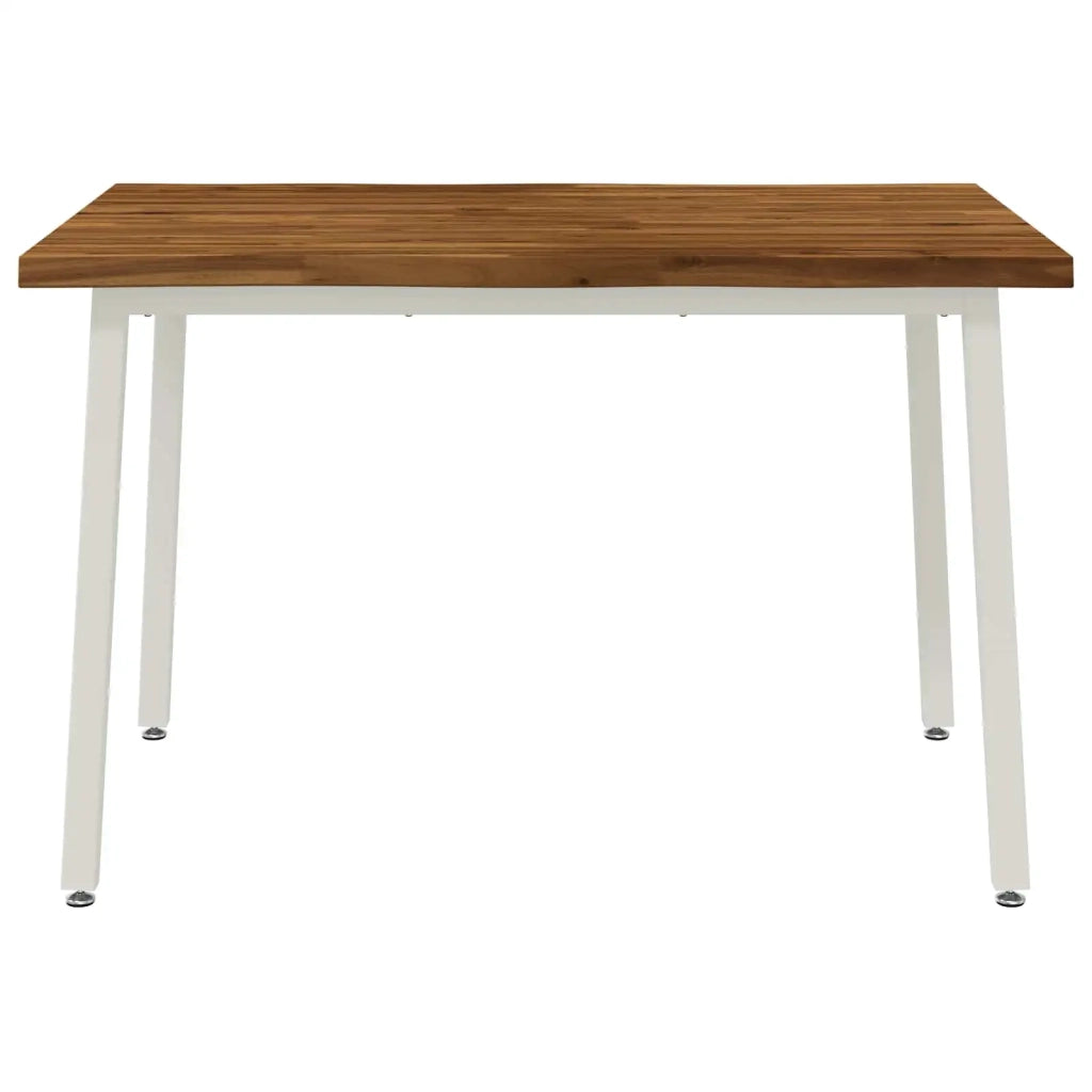 120 x 70 x 75 cm Legno di Acacia Massello Naturale e Bianco 937492