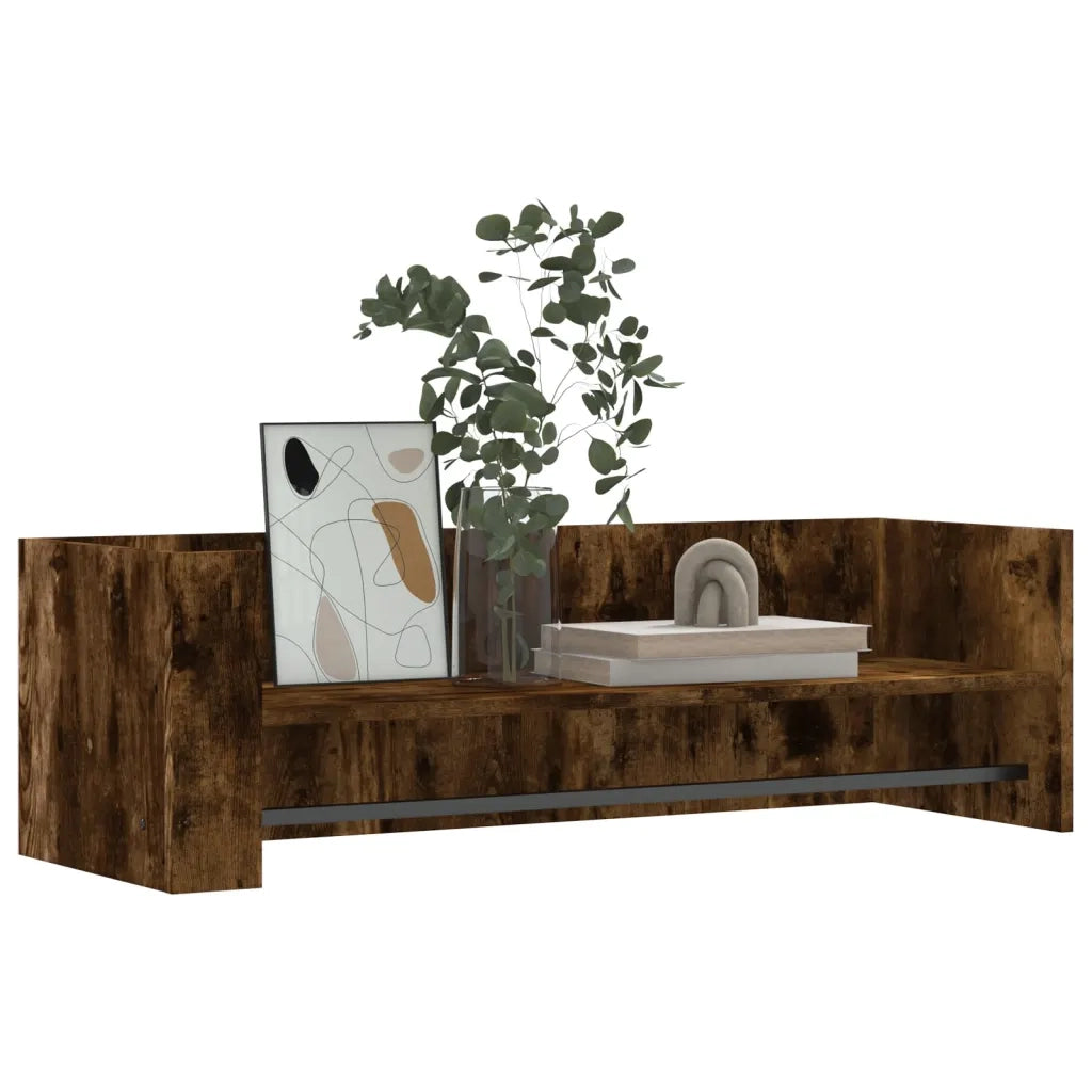 Mensola a Muro Rovere Fumo 100x35x30,5 cm Legno Multistrato 848462