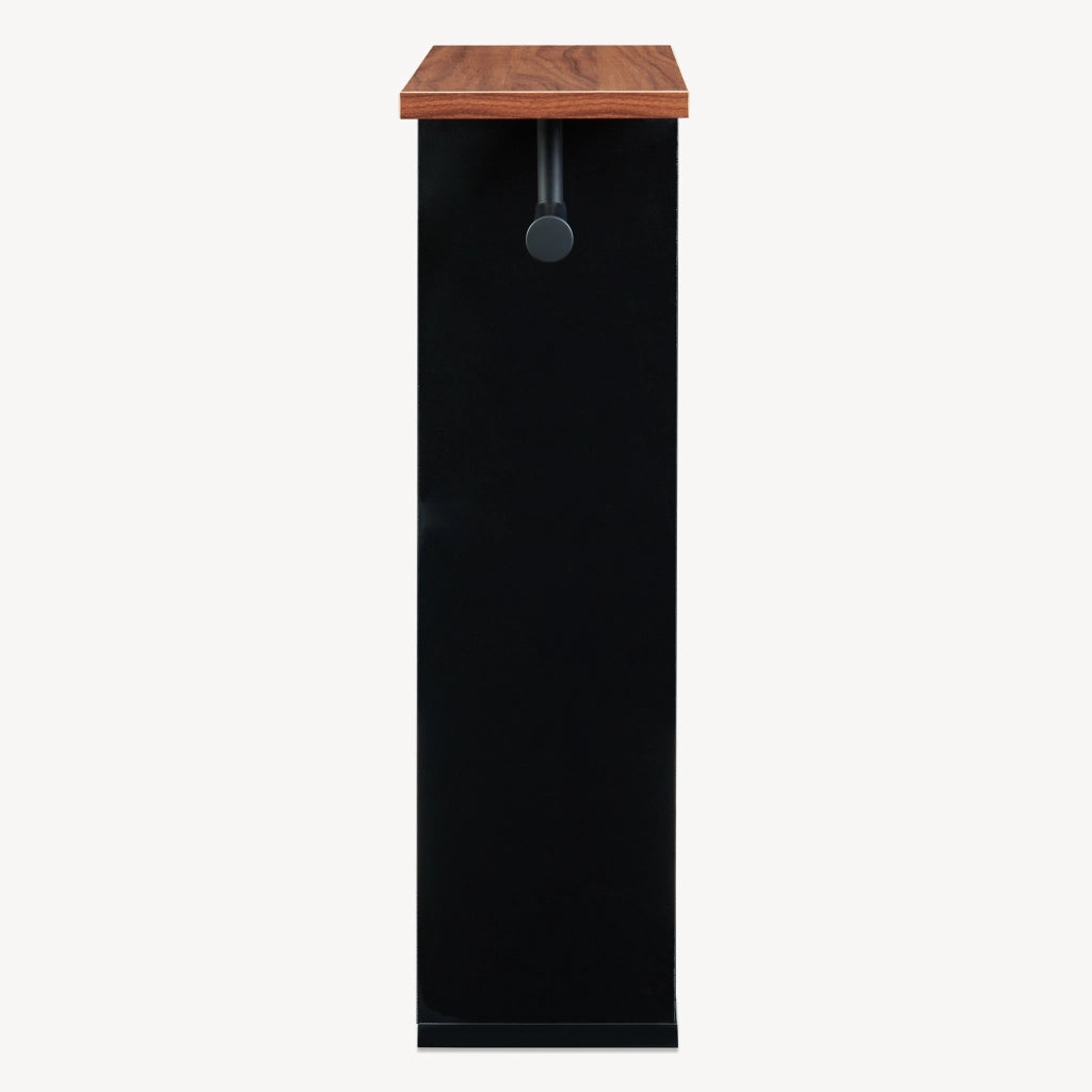 Mobile Portarotolo Trond Supporto Porta Carta Igienica 60 x 40 x 16 cm - Nero/Effetto Noce [en.casa]