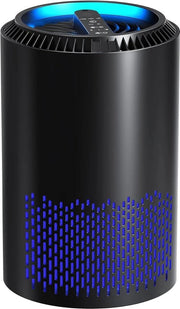 Pulitore dell'aria Hepa filtro H13 con 3 livelli di filtro per persone con allergie - capacità di filtraggio 99.97% - nero con aromaterapia
