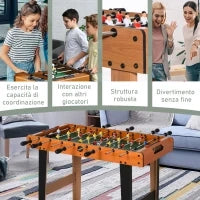 Calcio Balilla in Legno con 22 Giocatori e Accessori Inclusi