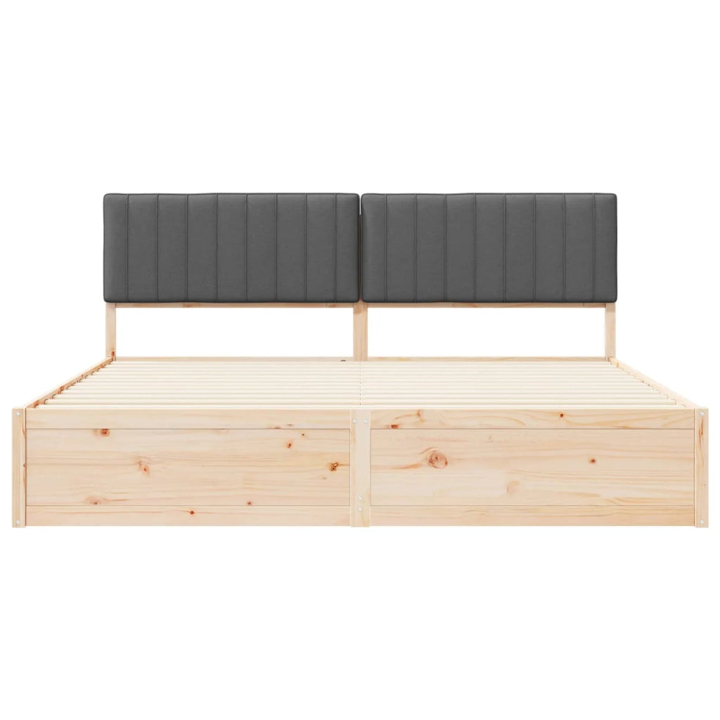 Letto con Testiera Rivestita Grigio scuro 200 x 200 cm 3398210