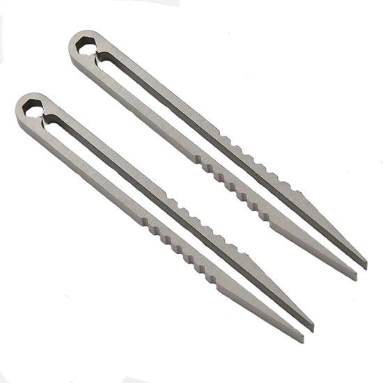 Set di Pinze Portatile da 2 pezzi per Attività All'aperto - Mini Lame di Titanio Leggero per EDC per Viaggi Camping Escursionismo - Colore Argento