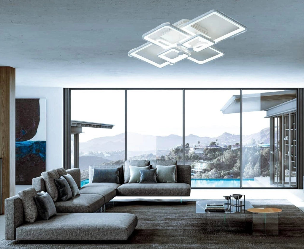 Lampadario Plafoniera Illuminazione a Led Stile Moderno da 70W Luce Per Soffitto Luce Bianca Fredda 6500K