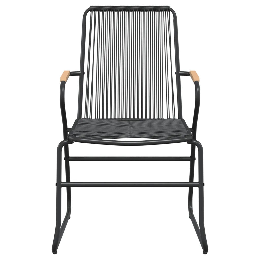 Set da Pranzo da Giardino 5 pz | Set Salotto da Giardino Nero in Rattan PVC