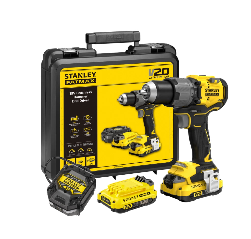 Stanley SFMC726D2K-QW – Trapano Avvitatore a Percussione 18V Brushless