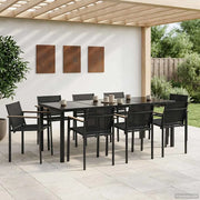 Set di Mobili da Esterno 7 pcs Nero e antracite Textilene